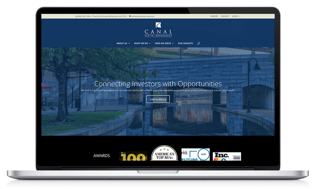 Canal Capital Management Financial Advisor Website desktop and mobile viewport